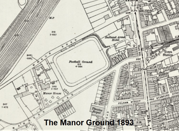 Ilkeston - The Old Manor Ground : Map credit National Library of Scotland